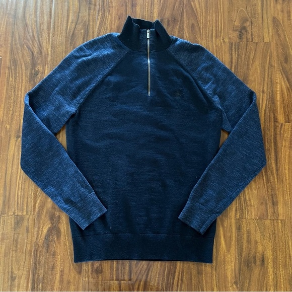 Original Penguin by Munsingwear Men's Navy Colorblocked 1/4 Zip Sweater size S - Picture 3 of 9